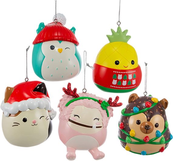 Kurt Adler Squishmallows Christmas Ornament 5Pack Set Five